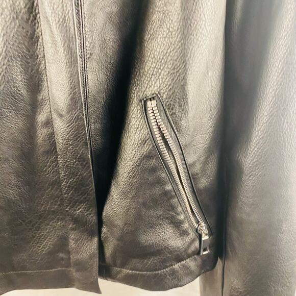 Eloquii Black Faux Vegan Leather Asymmetrical Moto Jacket Size 18 - Picture 5 of 9